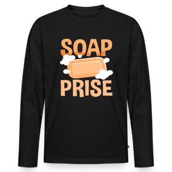 Lustiger Seifenwitz Soap Prise Überraschung - Männer Premium Bio Langarmshirt - Schwarz - Vorne - Nico (187cm)