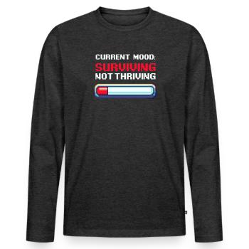 Depression Awareness Surviving, Not Thriving - Men's Premium Organic Long Sleeve Shirt - heather anthracite - Front - Nico (187cm)