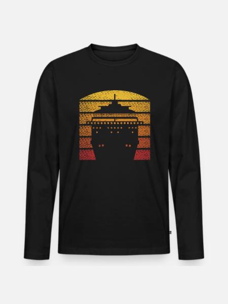 Cruise Sunset Retro Graphic - Men's Premium Organic Long Sleeve Shirt - black