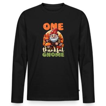 Thanksgiving-Zwerg Ein dankbarer Zwerg - Männer Premium Bio Langarmshirt - Schwarz - Vorne - Nico (187cm)