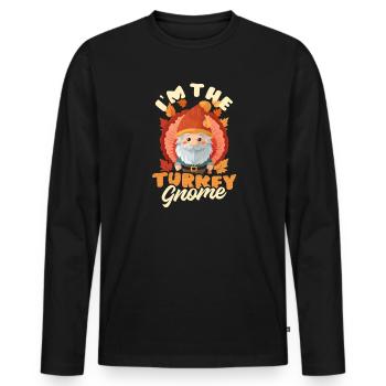 Thanksgiving-Zwerg Ich bin der Truthahn-Zwerg - Männer Premium Bio Langarmshirt - Schwarz - Vorne - Nico (187cm)