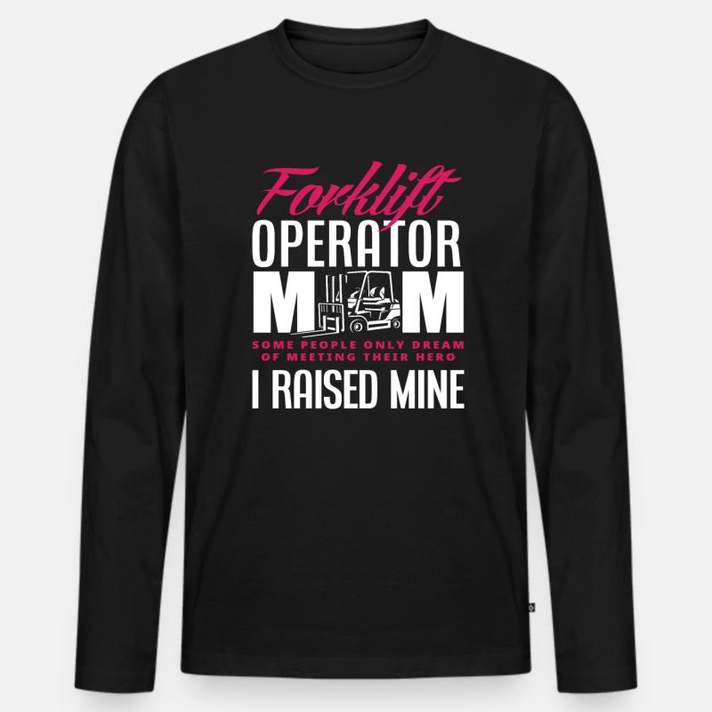 Gabelstaplerfahrer Mama Held - Männer Premium Bio Langarmshirt - Schwarz