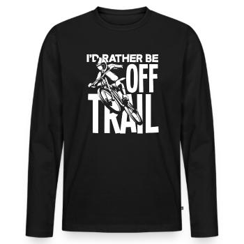 Ich Bin Lieber Abseits Der Strecke - Männer Premium Bio Langarmshirt - Schwarz - Vorne - Nico (187cm)