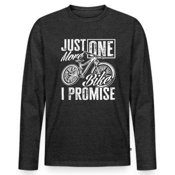 Another bike promised - Men's Premium Organic Long Sleeve Shirt - heather anthracite - Front - Nico (187cm)