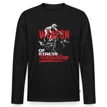 Arme pour réduire le stress - VTT Abenteuer - T-shirt manches longues Premium bio Homme - noir - Devant - Nico (187cm)