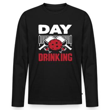 Day Drinking Pickleball Spaß - Männer Premium Bio Langarmshirt - Schwarz - Vorne - Nico (187cm)
