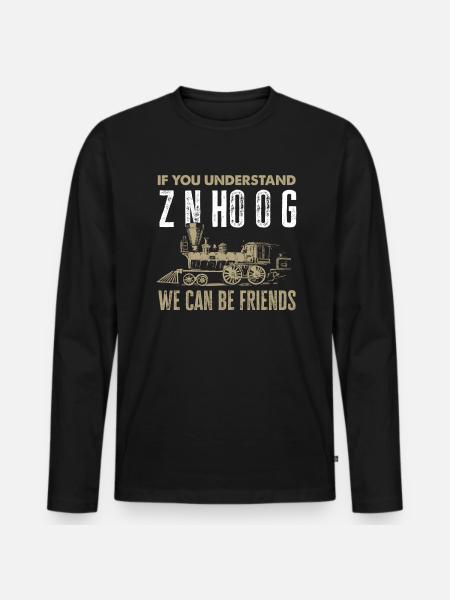 Train Enthusiasts Friends Railway Retro - Men's Premium Organic Long Sleeve Shirt - black