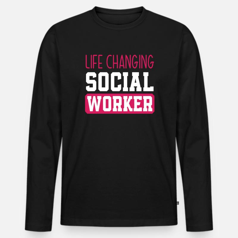 Leben Verändern Sozialarbeiter - Männer Premium Bio Langarmshirt - Schwarz