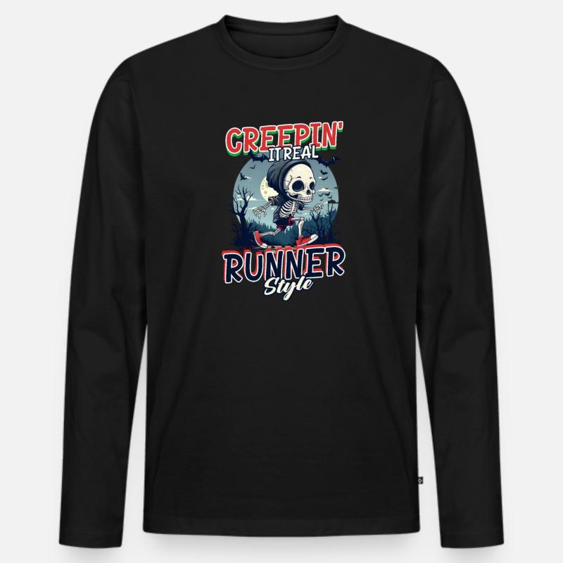 Halloween Runner im Runner Stil - Männer Premium Bio Langarmshirt - Schwarz