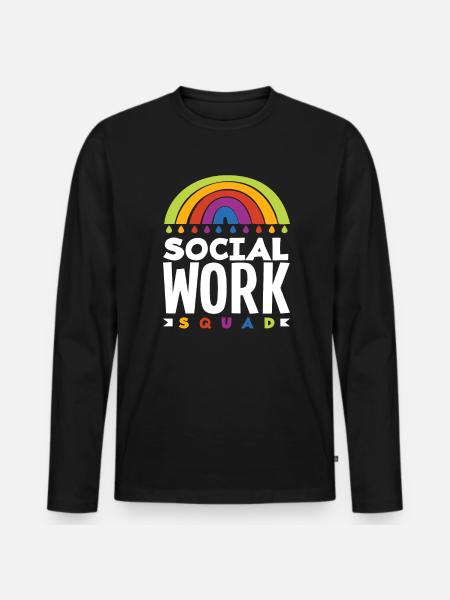 Social Work Team Rainbow - Men's Premium Organic Long Sleeve Shirt - black