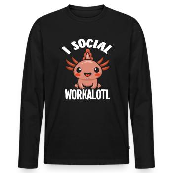 Ich Bin Ein Soziales Workalotl - Männer Premium Bio Langarmshirt - Schwarz - Vorne - Nico (187cm)