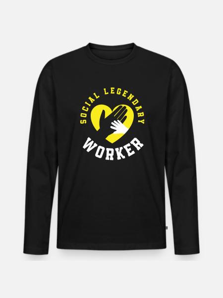 Legendary Social Worker Heart - Men's Premium Organic Long Sleeve Shirt - black