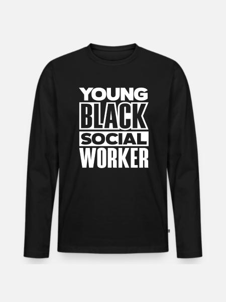 Junge Schwarze Sozialarbeiter - Männer Premium Bio Langarmshirt - Schwarz