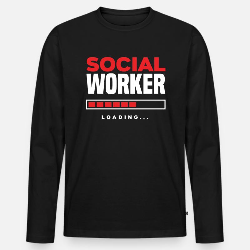 Sozialarbeiter Wird Geladen - Männer Premium Bio Langarmshirt - Schwarz