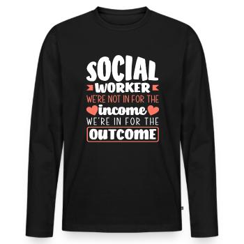 Social workers We are not for income - Men's Premium Organic Long Sleeve Shirt - black - Front - Nico (187cm)