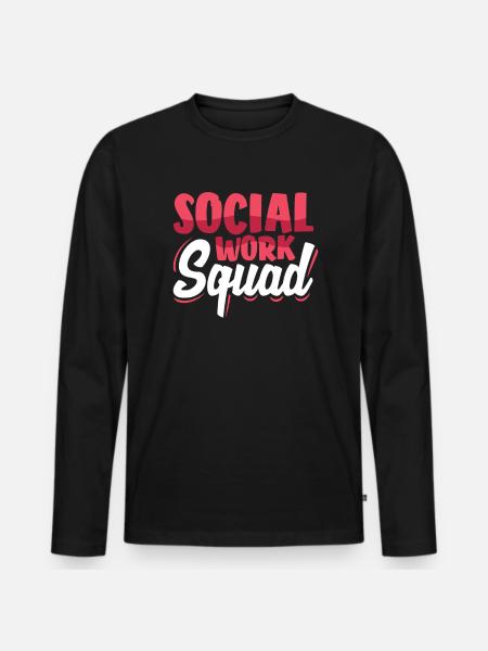 Social Work Squad - Men's Premium Organic Long Sleeve Shirt - black