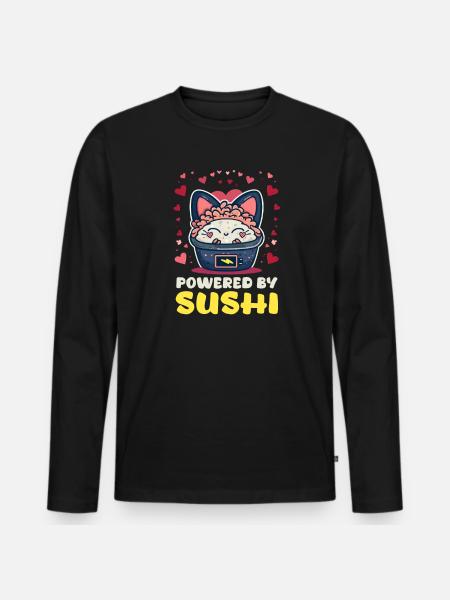 Sushi Roll Powered By Sushi - Men's Premium Organic Long Sleeve Shirt - black