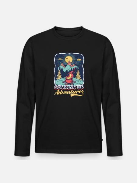 Camp Chef Koch Abenteuer - Männer Premium Bio Langarmshirt - Schwarz