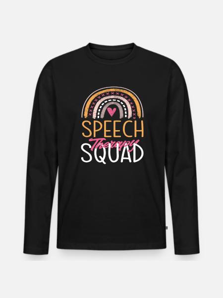 Speech Therapy Team Regenbogen - Men's Premium Organic Long Sleeve Shirt - black