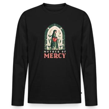 Jungfrau Maria Mutter der Barmherzigkeit - Männer Premium Bio Langarmshirt - Schwarz - Vorne - Nico (187cm)