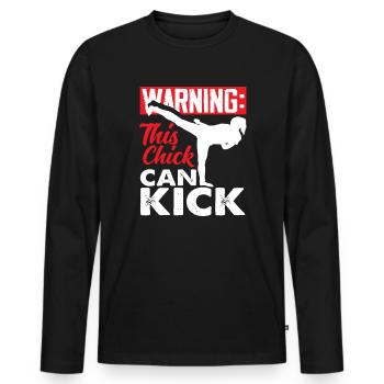 Krav Maga Kamsportlerin Frau Mädchen - Men's Premium Organic Long Sleeve Shirt - black - Front - Nico (187cm)