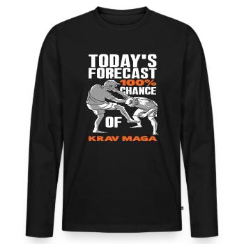 Entraînement des athlètes de Krav Maga - T-shirt manches longues Premium bio Homme - noir - Devant - Nico (187cm)