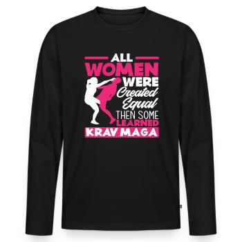 Krav Maga Women's Martial Arts - Men's Premium Organic Long Sleeve Shirt - black - Front - Nico (187cm)