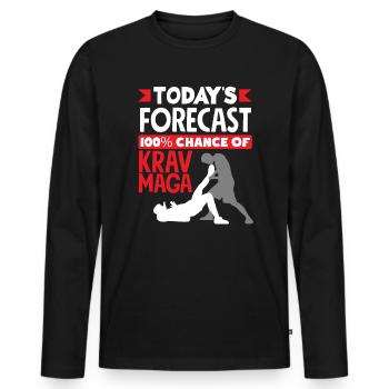 Krav Maga Prediction - Men's Premium Organic Long Sleeve Shirt - black - Front - Nico (187cm)