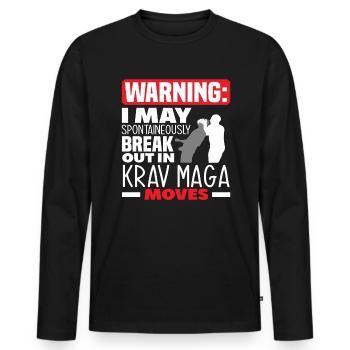 Krav Maga Schutz Kämpfer - Männer Premium Bio Langarmshirt - Schwarz - Vorne - Nico (187cm)