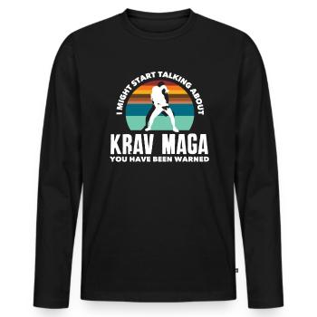 Krav Maga Hobby Passion Sportswoman - Men's Premium Organic Long Sleeve Shirt - black - Front - Nico (187cm)