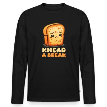 Backen Kneten Eine Pause - Männer Premium Bio Langarmshirt - Schwarz - Vorne - Nico (187cm)