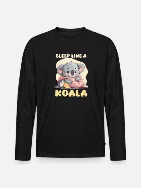 Koala Sleep Like A Koala - Men's Premium Organic Long Sleeve Shirt - black