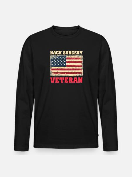 Back Surgery Back Surgery Veteran - Men's Premium Organic Long Sleeve Shirt - black