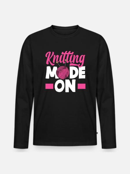 Knitting Knitting Lover - Men's Premium Organic Long Sleeve Shirt - black
