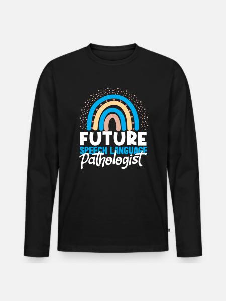 Future Speech Therapist Rainbow - Men's Premium Organic Long Sleeve Shirt - black