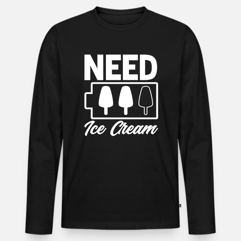 Eiscreme Liebhaber Brauchen Eiscreme - Männer Premium Bio Langarmshirt - Schwarz