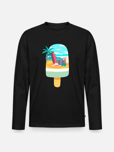Cream Lovers Beach Vacation - Men's Premium Organic Long Sleeve Shirt - black