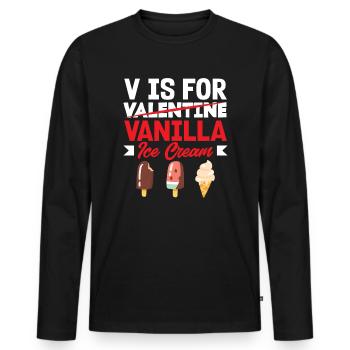 Vanille Eis Liebhaber Eiscreme - Männer Premium Bio Langarmshirt - Schwarz - Vorne - Nico (187cm)