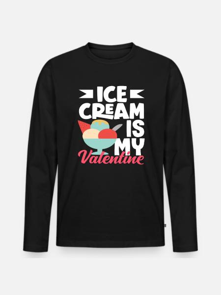 Cream Lover My Valentine - Men's Premium Organic Long Sleeve Shirt - black