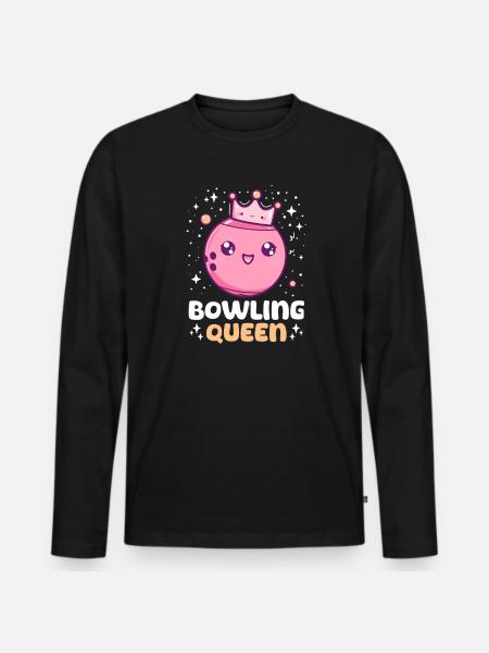 Bowling Bowling Queen - Men's Premium Organic Long Sleeve Shirt - black