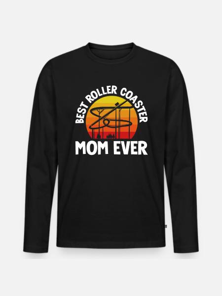 Achterbahn Beste Mama Aller Zeiten - Männer Premium Bio Langarmshirt - Schwarz