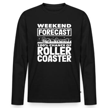 Prédiction du week-end de montagnes russes - T-shirt manches longues Premium bio Homme - noir - Devant - Nico (187cm)