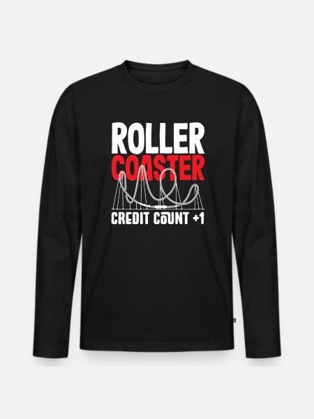 Roller Coaster Credit Counter +1 - Men's Premium Organic Long Sleeve Shirt - black