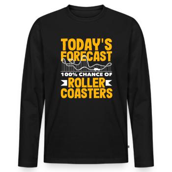 Prédiction du jour : 100% montagnes russes - T-shirt manches longues Premium bio Homme - noir - Devant - Nico (187cm)