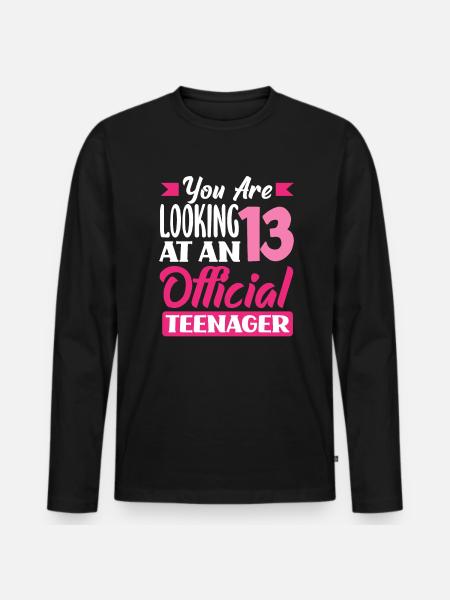 Du är nu 13 Officiell Tonåring Födelsedag - Ekologisk långärmad premium-T-shirt herr - svart