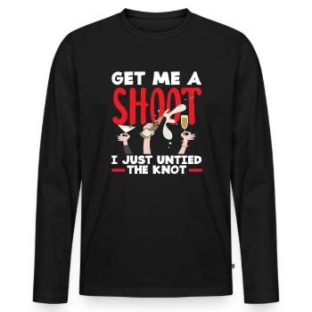 Donnez-moi une chance, je viens d’avoir le nœud - T-shirt manches longues Premium bio Homme - noir - Devant - Nico (187cm)