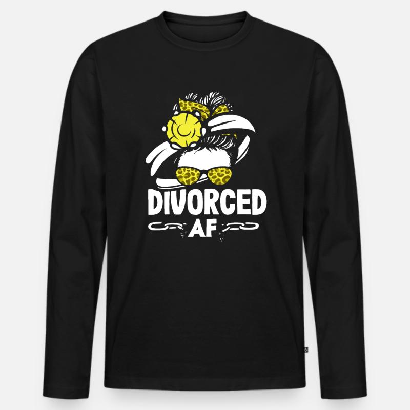 Divorced Bold Statement Scheidung - Männer Premium Bio Langarmshirt - Schwarz