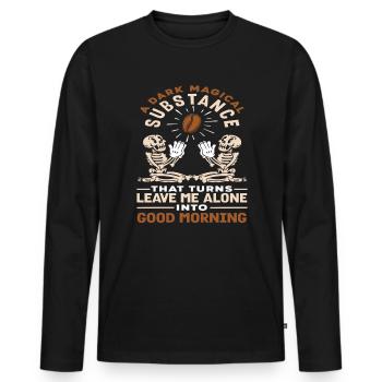Amateurs de café Substance magique sombre - T-shirt manches longues Premium bio Homme - noir - Devant - Nico (187cm)