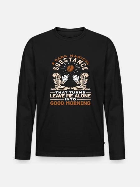 Coffee Lover Dark Magical Substance - Men's Premium Organic Long Sleeve Shirt - black
