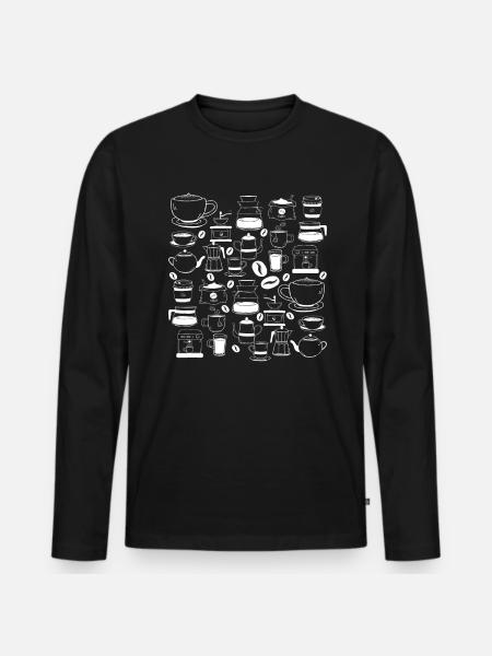 coffee lovers breakfast delight - Men's Premium Organic Long Sleeve Shirt - black